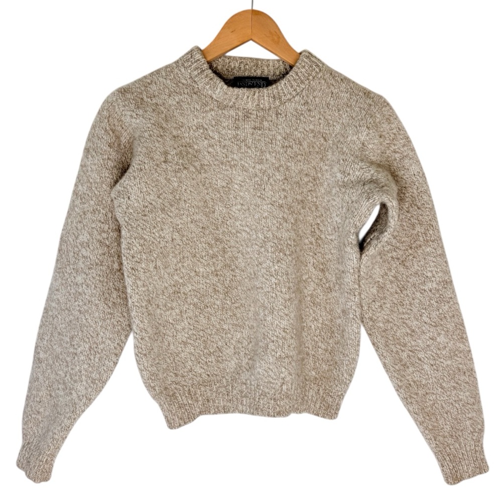 Vintage Lands End Sweater Women’s L Wool Crewneck Made USA Made Knit Pullover